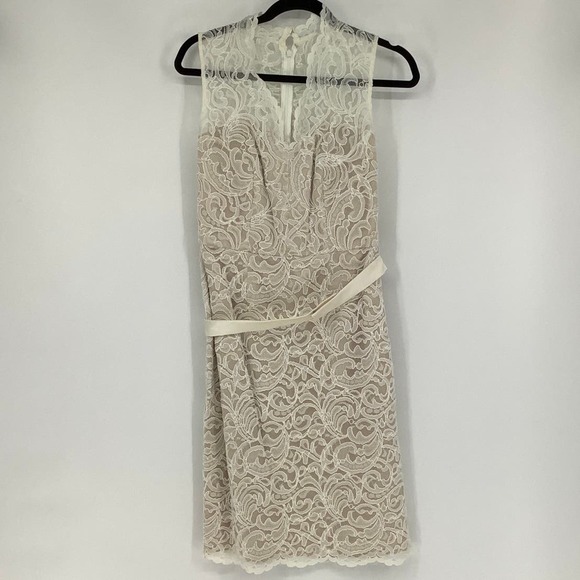 Dessy Collection Size 8 Sleeveless Lace V-Neck Cocktail Dress $250 msrpI23-4 - Picture 3 of 9